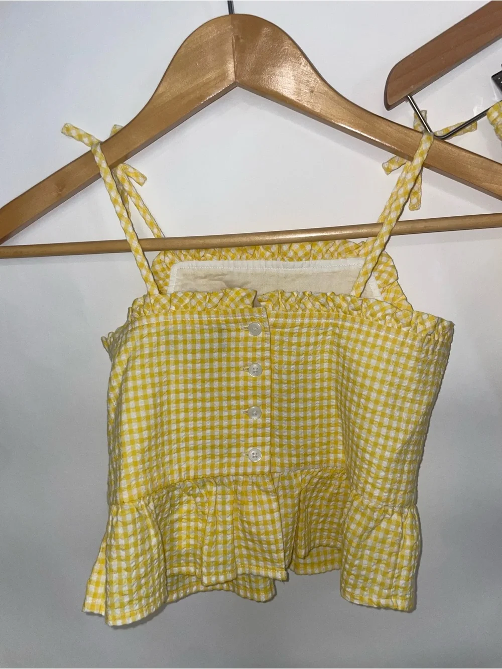 Ralph Lauren Yellow Gingham Peplum Jumpsuit size 4